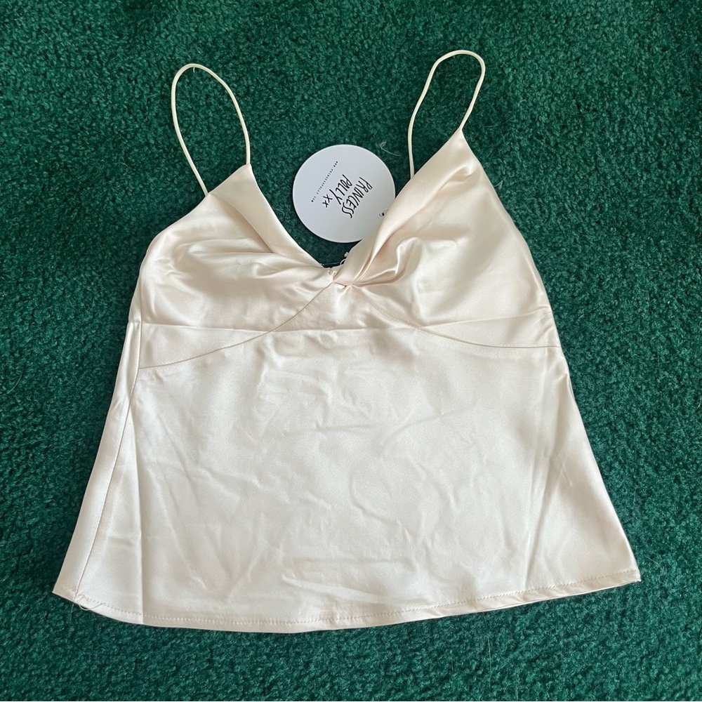 Princess Polly champagne satin top